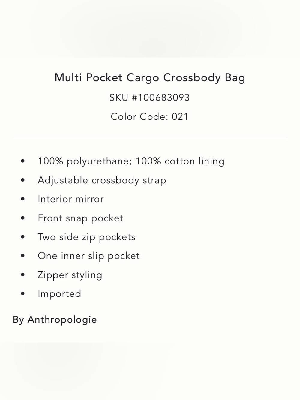 Anthropologie Multi Pocket Cargo Crossbody Bag - Picture 5 of 5